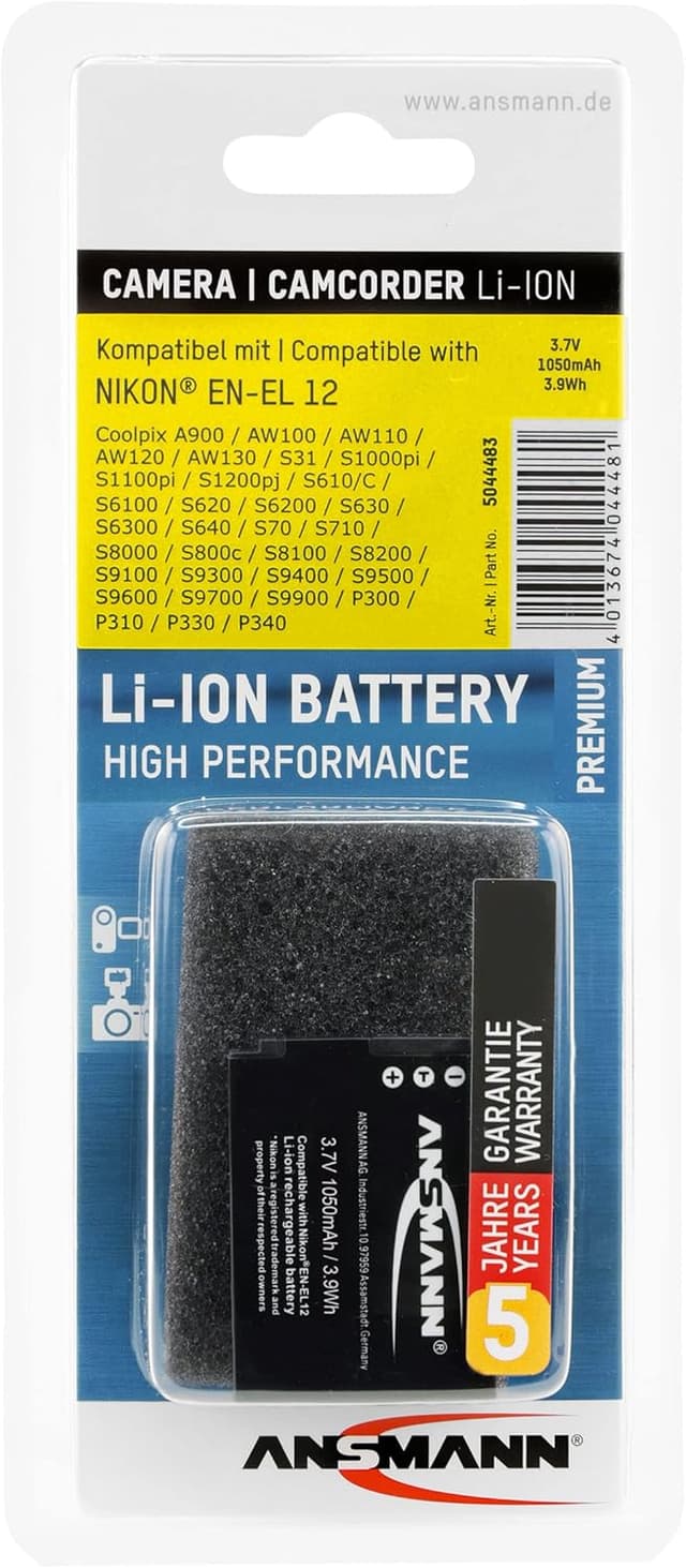 Detalle 2 de ANSMANN A-Nik ENEL 12 Akku 3,7V 1050 mAh