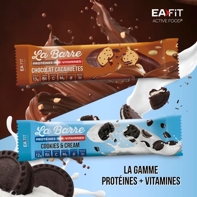 Thumbnail 6 de EAFIT La Barre Protéines Vitamines Cookies & cream – Présentoir de 24 barres