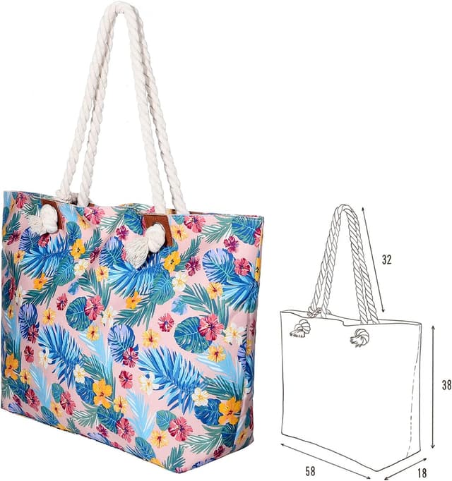 Detalle de MASADA Grand sac de plage hydrofuge avec fermeture à glissière