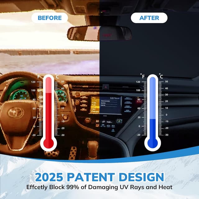 Detalle de SEPORUD Windshield Sun Shade (American Eagle Flag) Folding Car Front Sunshade for SUVs, Trucks, and Cars