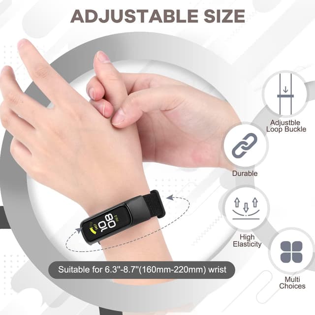 Detalle de Huamanlou Nylon-Armband kompatibel mit Samsung Galaxy Fit 2 (Sport-Ersatzarmband)