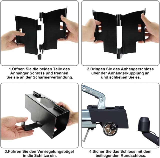 Detalle de Homvvi Anhängerschloss mit Rundschloss (Kastenschloss) für Anhänger & Deichsel