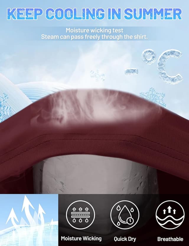 Detalle de TACVASEN men’s UPF 50+ sun protection hoodie rash guard (long sleeve, quick-dry)