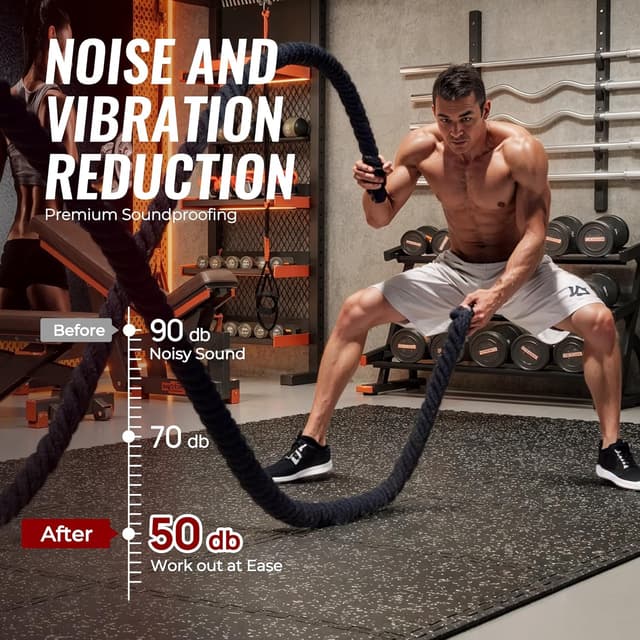 Detalle 2 de SUPERJARE Exercise Mats, 48 Sq Ft ⚙