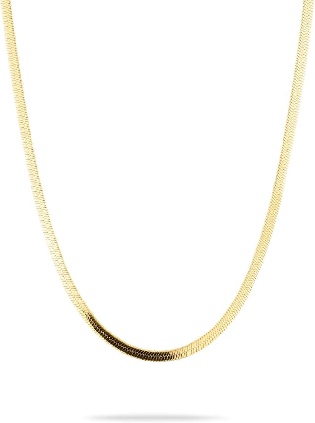 Detalle 2 de LIEBESKIND BERLIN Damen Sleekchain Halskette aus Edelstahl – Ankerkette, Karabinerverschluss, 45 cm