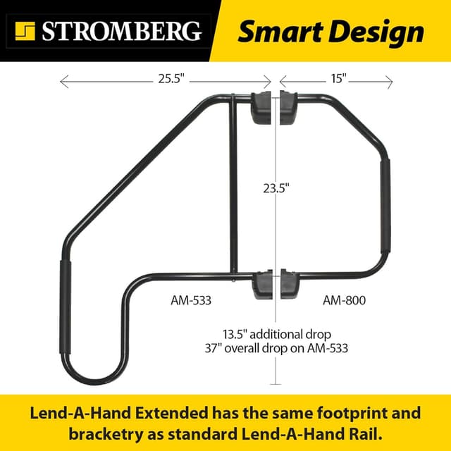 Detalle 2 de Stromberg Carlson AM-533 Lend-A-Hand Extended Assist Rail (37" overall drop) — RV door grab bar