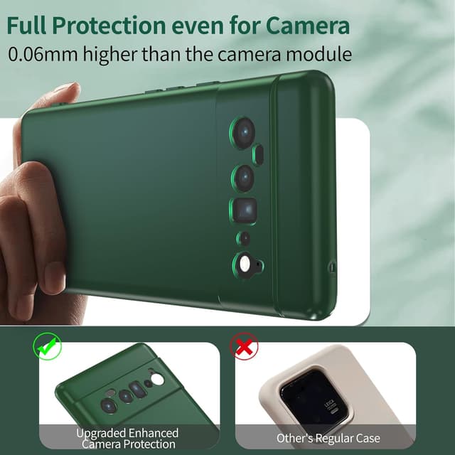 Detalle de Watana Soft-Touch Silicone Case for Google Pixel 6 Pro 5G (Green) — shockproof, dustproof full-body cover