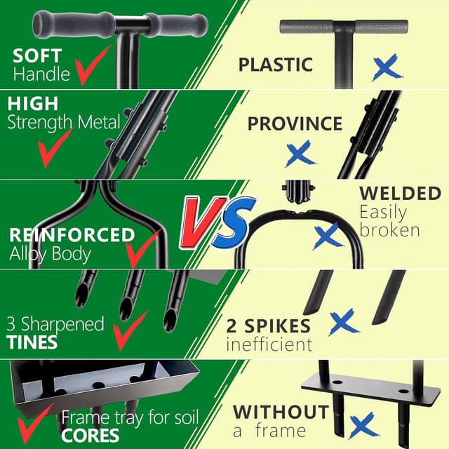 Detalle 2 de EEIEER Lawn Aerator Hollow Tine
