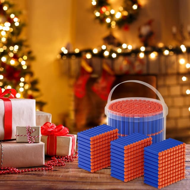 Detalle de Mlikero 300 Pfeile Darts für Nerf Gun Elite / N-Strike Blaster (Nachfüllpack) inkl. Aufbewahrungseimer, Blau