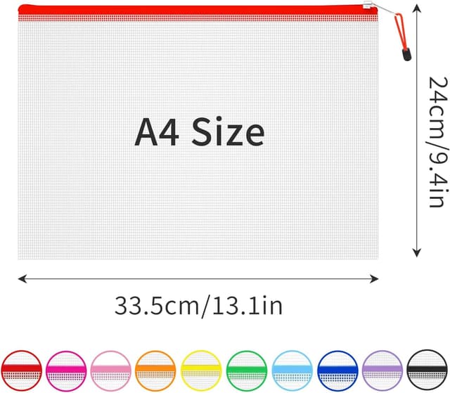 Detalle 2 de Plastic Wallets A4 Zipped Wallets 33.5 x 24cm