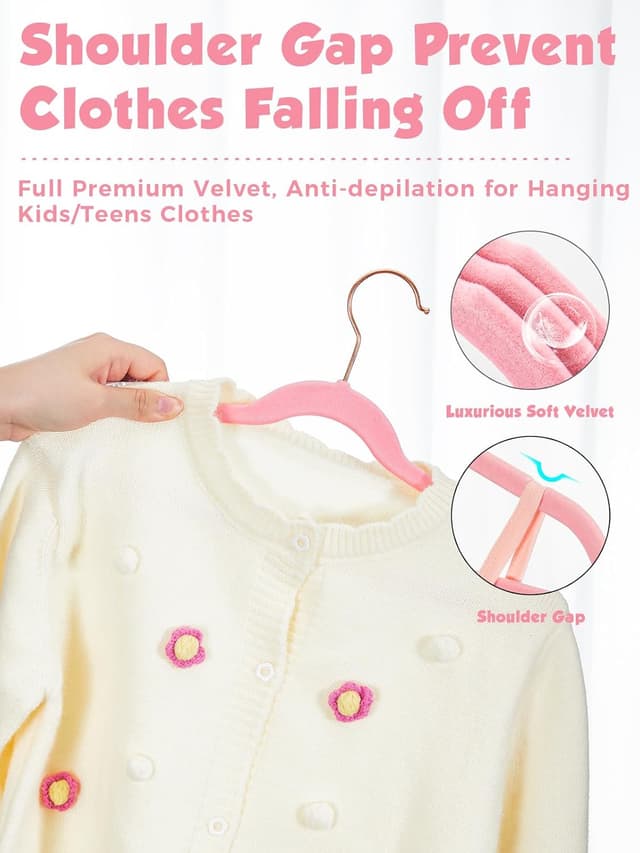 Thumbnail 2 de Smartor Kids Velvet Hangers 14 in, 50-pack