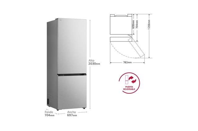 Detalle 2 de LG GBBW726AMB Frigorífico Combi DoorCooling+ 465 L