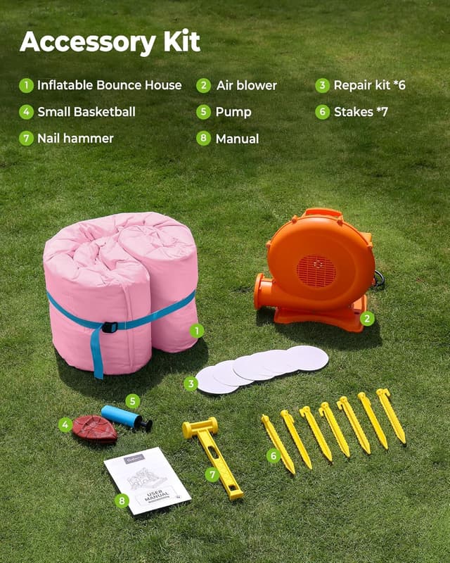 Thumbnail 6 de Outfunny Inflatable Bounce House 450W blower 🏰