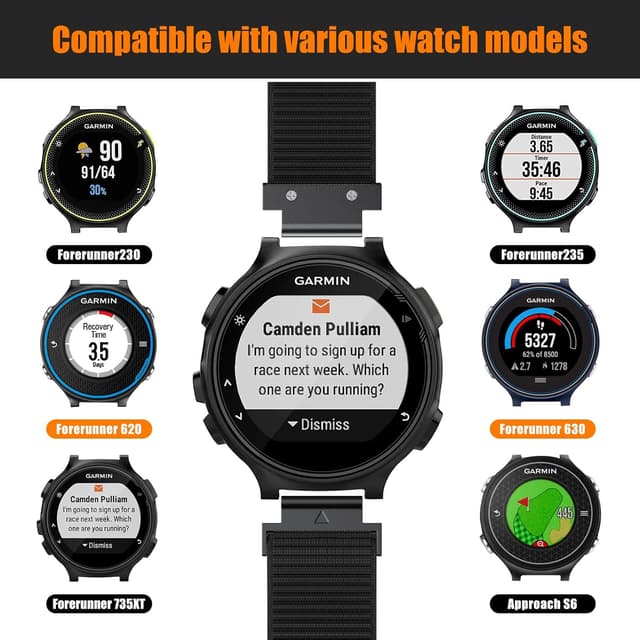 Detalle 2 de ANBEST cinturino Garmin Forerunner 735XT, nylon