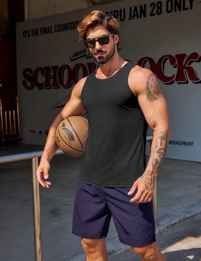 Detalle de COOFANDY Canotta uomo 2/3 pack traspirante senza maniche per palestra, yoga e casual