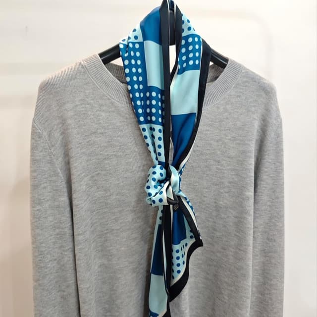 Detalle de GIMIRO Satin Seidenschal (148 x 13,5 cm) – doppellagig als Krawatte, Schal oder Kopftuch