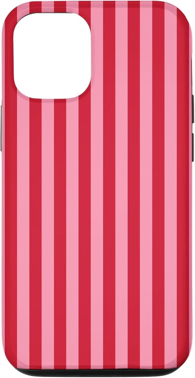 Detalle de Coque Jolies lignes verticales à rayures roses et rouges pour iPhone 12 / 12 Pro