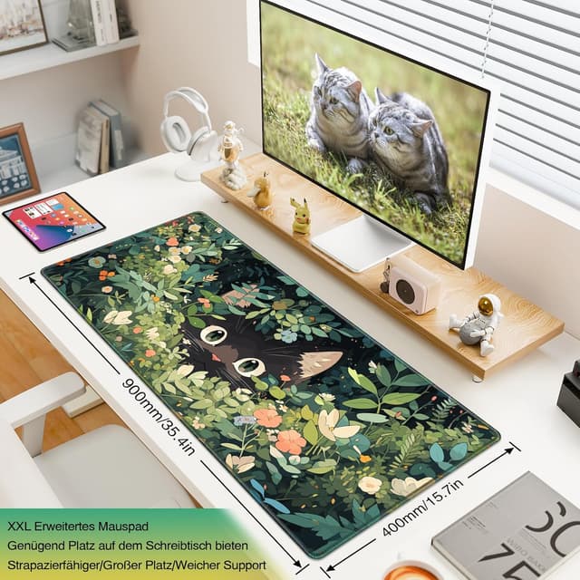 Detalle 2 de Acezeek Gaming-Schreibtischunterlage XXL 900x400 mm – wasserdichtes Mauspad mit Anti-Rutsch-Basis