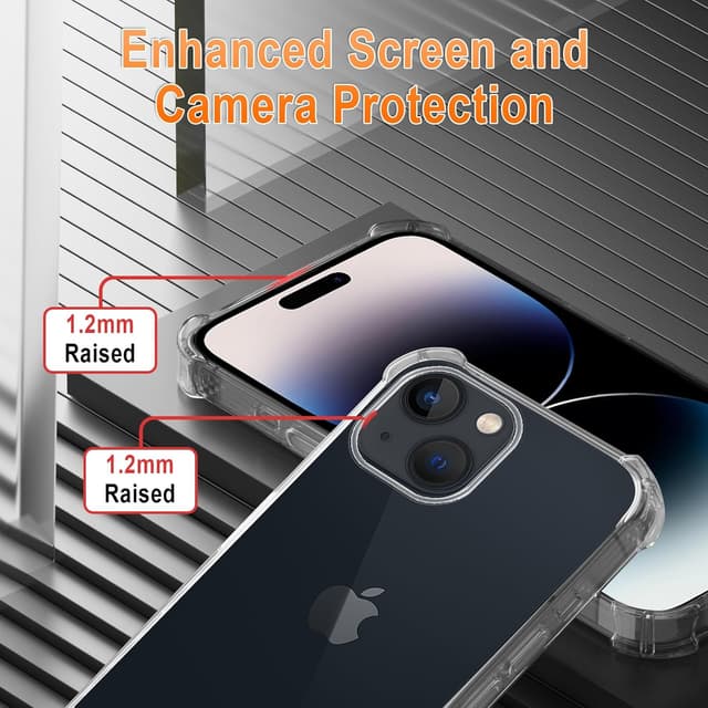 Detalle de XTCASE Coque pour iPhone 15 transparente en silicone TPU avec tour de cou et cordon (noir)