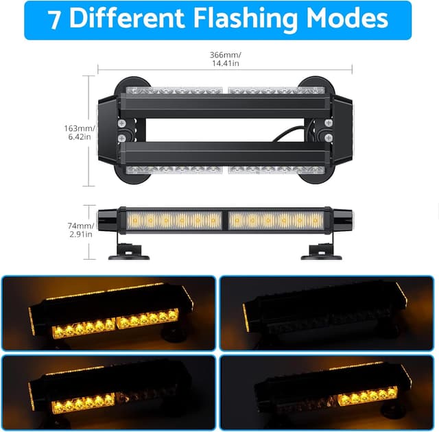 Detalle de eSynic flashing beacon light bar 14.4in