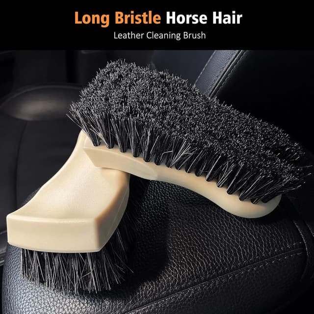 Detalle de YeewayVeh 7PCS Car Interior Detailing Kit (Orange) – soft, scratch-free brushes, applicator pads & microfiber cloth