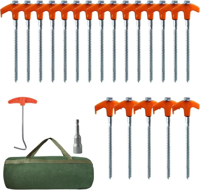 Imagen de 20 Pcs 8in Heavy Duty Tent Pegs with Case ⛺ en OfertitasTOP