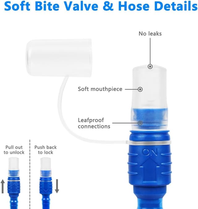 Detalle 2 de flintronic 2L BPA-free Hydration Bladder with insulated tube (leak-proof replacement reservoir)