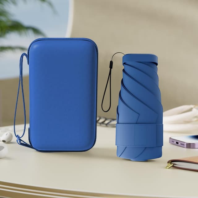 Detalle 2 de Windproof Mini Travel Folding Umbrella with UPF 50+ Sun & Rain Protection