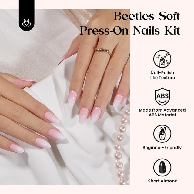 Detalle de Beetles Press on Nails Kit 720pcs short almond press-ons ๐