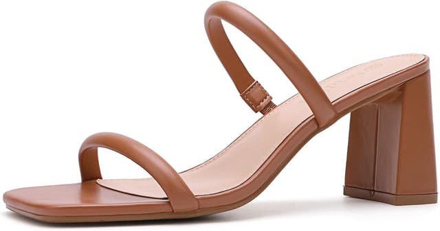 Thumbnail 6 de Avidirk Women’s Square Open Toe Heeled Sandals (Two-Strap Mule, Chunky Block Heel)