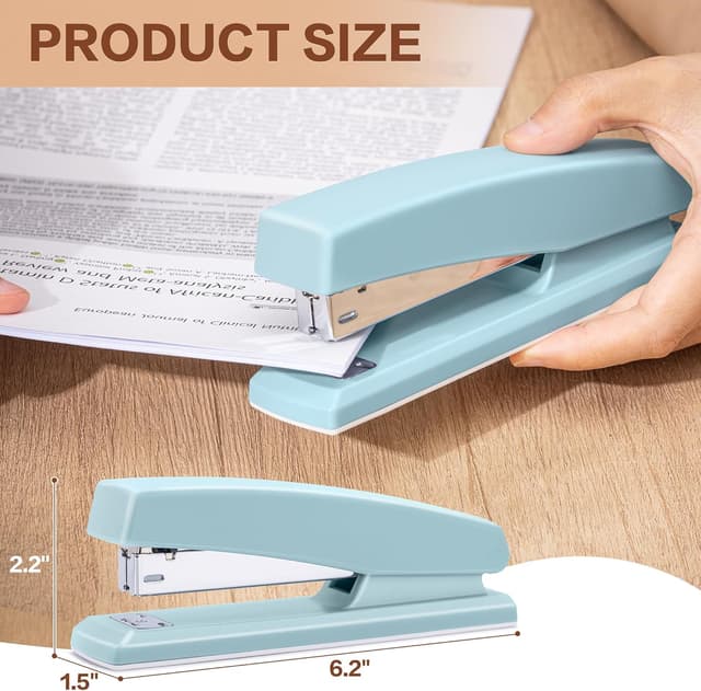 Thumbnail 6 de Deli Desktop-Heftgerät für bis zu 25 Blatt, blau – inkl. 1.000 Heftklammern