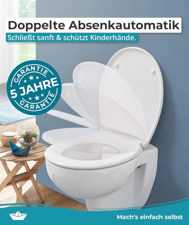 Detalle de Calmwaters® WC Sitz Motiv Wellness Orchidee – Toilettendeckel aus antibakteriellem Duroplast, bis 250 kg, mit Absenkautomatik