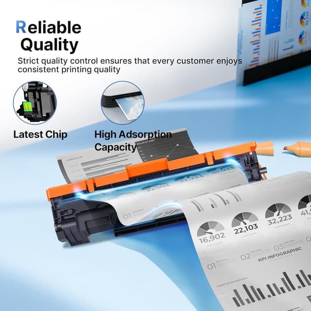 Detalle de NOGIVY 44A CF244A compatible black toner cartridge (2-pack) with chip for HP LaserJet Pro & MFP