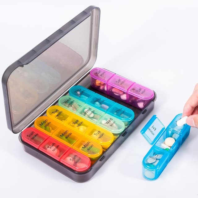 Thumbnail 6 de Daviky Pill Box Organiser 21 compartments, 7-day weekly pill organiser 💊
