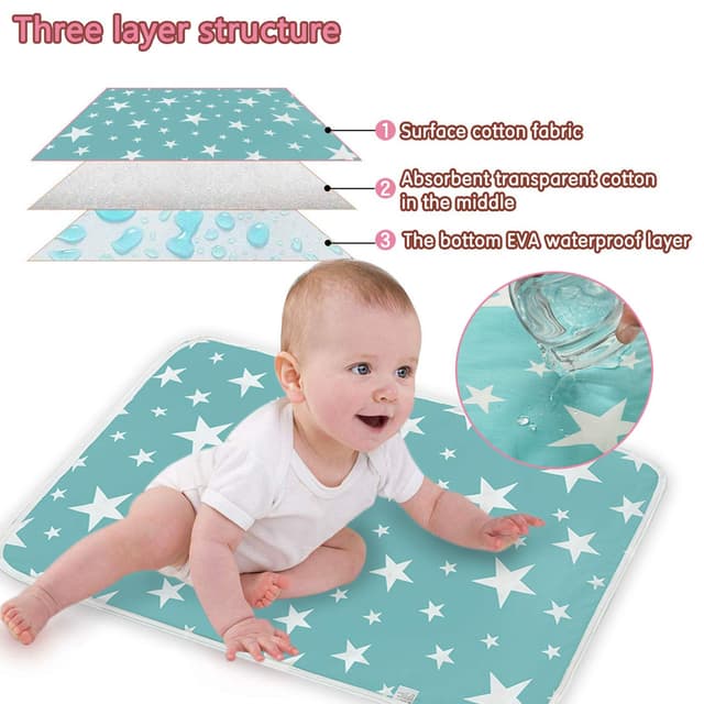Detalle de ZYUPHY Baby Wickelunterlage 2er Set 50 x 70 cm