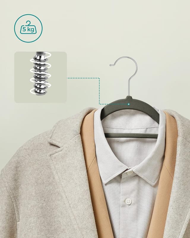 Thumbnail 4 de SONGMICS CRF50V Perchas de terciopelo 50 unidades 43,5 cm