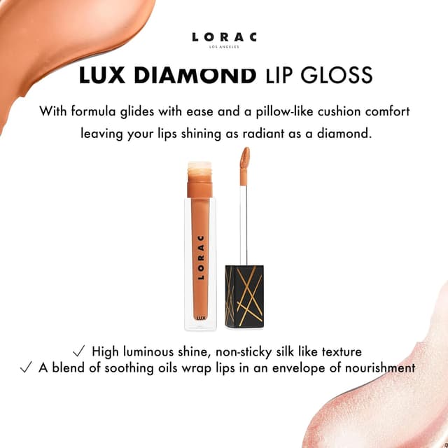 Detalle 2 de LORAC LUX Diamond Lip Gloss โ Non-Sticky Shine ๐
