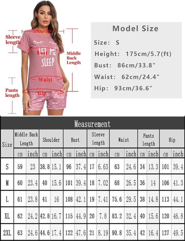 Detalle de Uniexcosm Pyjama en coton femme court (ensemble été) avec chat, col rond et manches courtes