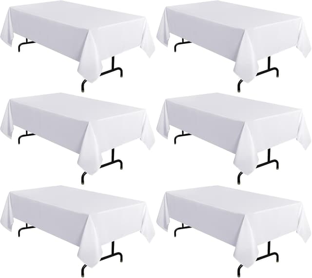 Detalle de Sancua 60x102 Inch White Tablecloth for 6 Feet Tables 📏