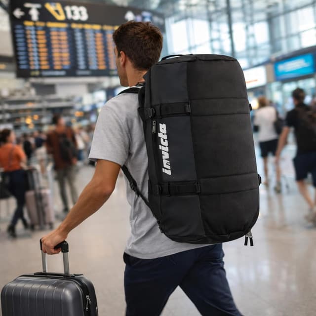 Detalle 2 de Invicta Reisetasche „Commuter L“ Sportsack mit Schuhfach, 70 L, schwarz
