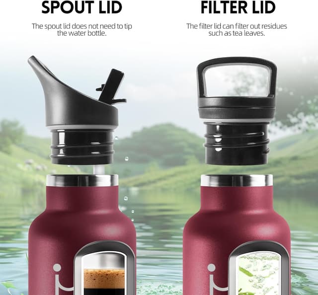 Detalle 2 de Motswedi Gourde 750 ml sans BPA rouge noir