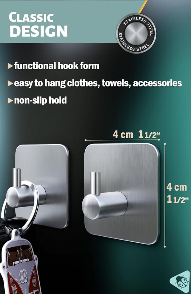 Thumbnail 4 de Menz Self Adhesive Hooks 6-pack for towels and keys 🪝