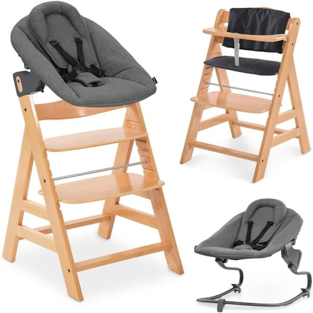 Detalle de hauck Chaise Haute Bébé Alpha Plus Premium 4-en-1 évolutive avec siège amovible et harnais 5 points