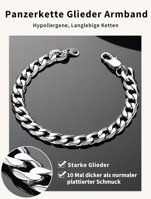 Detalle de ChainsHouse Panzerkette Armband 21 cm