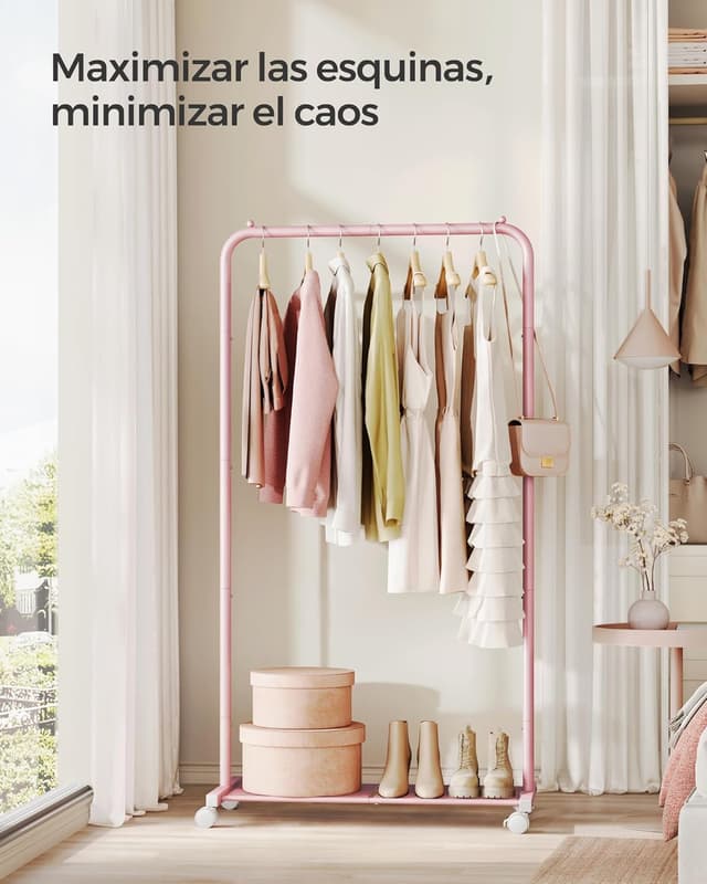 Detalle 2 de SONGMICS perchero con ruedas 74 cm HSR130R01