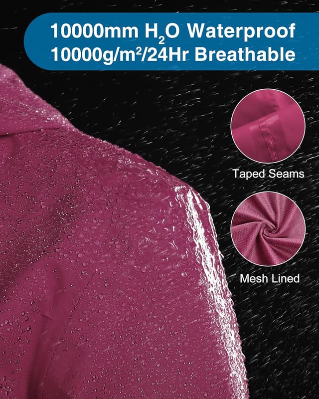 Detalle 2 de 33,000ft Damen Regenjacke 8000 mm wasserdicht