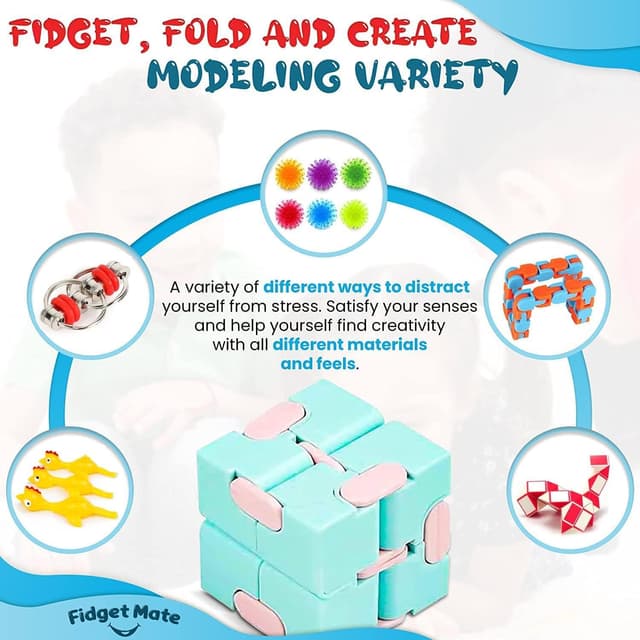 Detalle 2 de JUAUO 30-piece fidget toys sensory pack (age 3+) for stress & anxiety support