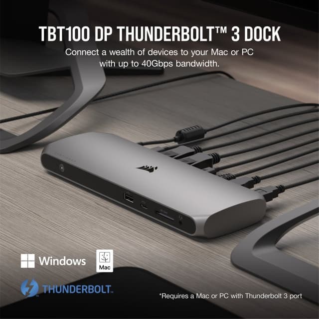 Thumbnail 1 de Corsair TBT100 DP Docking Station Thunderbolt 3 con DisplayPort