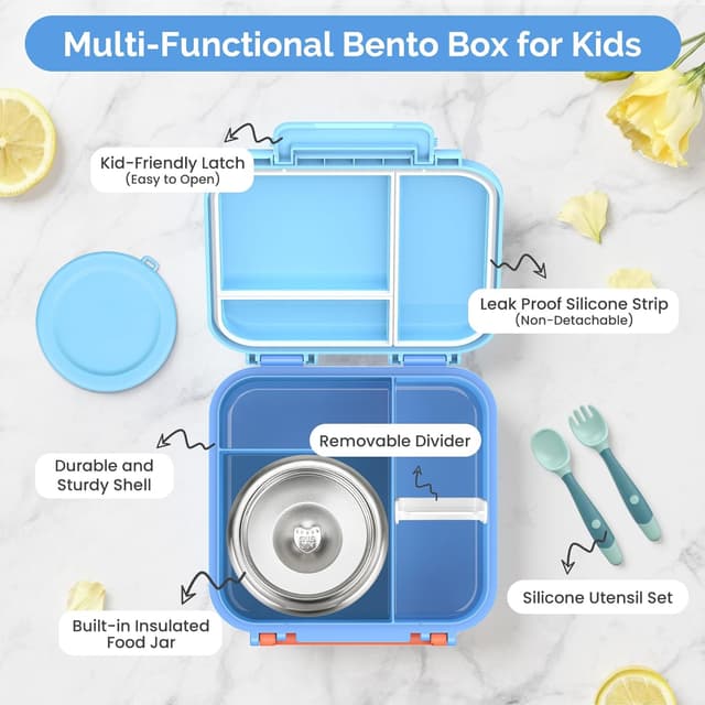 Thumbnail 1 de Beaquee Bento Box for Kids with Soup Thermos 9oz 🍱