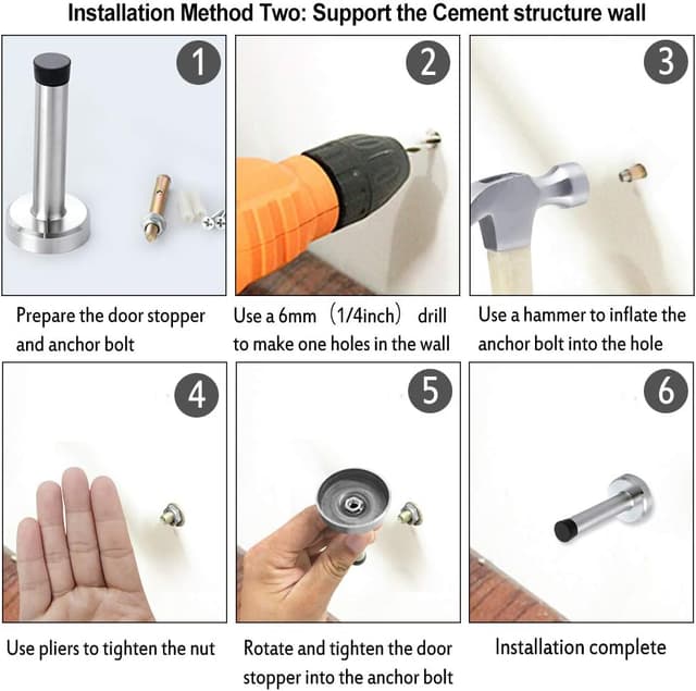 Thumbnail 4 de 6-Pack Chrome Wall Mounted Door Stops